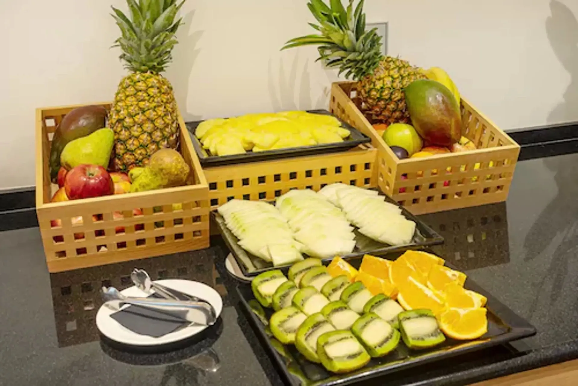 Fresh fruit at the breakfast buffet