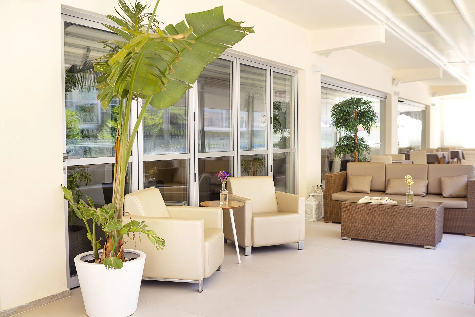 Terrace beside the indoor bar
